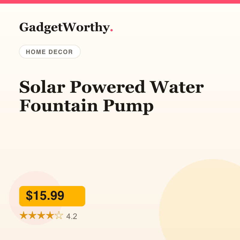Solar Powered Water Fountain Pump